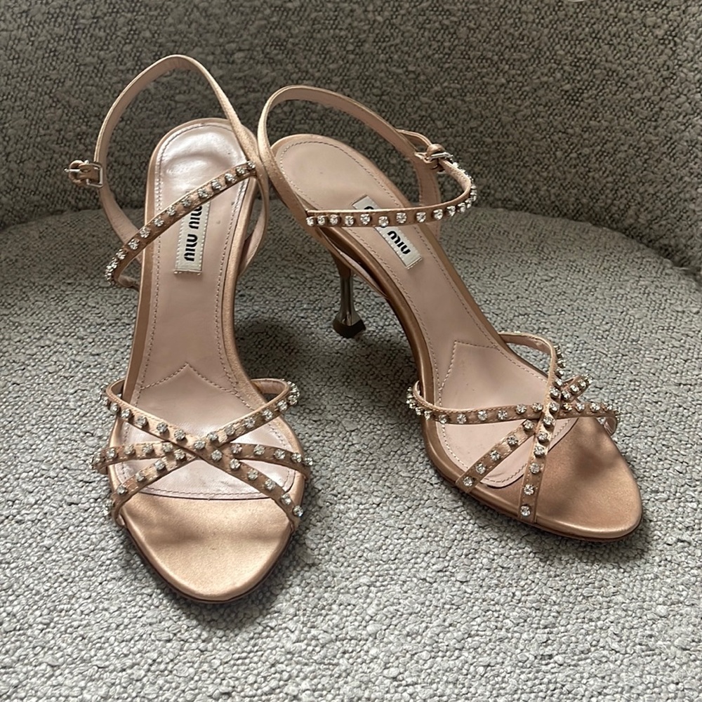 Miu Miu satin crystal heels size 39